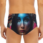 Native Indian Woman Portrait Print Men's Triangle Swim Briefs