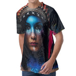 Native Indian Woman Portrait Print Men's Velvet T-Shirt