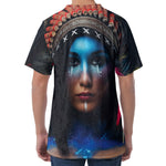 Native Indian Woman Portrait Print Men's Velvet T-Shirt
