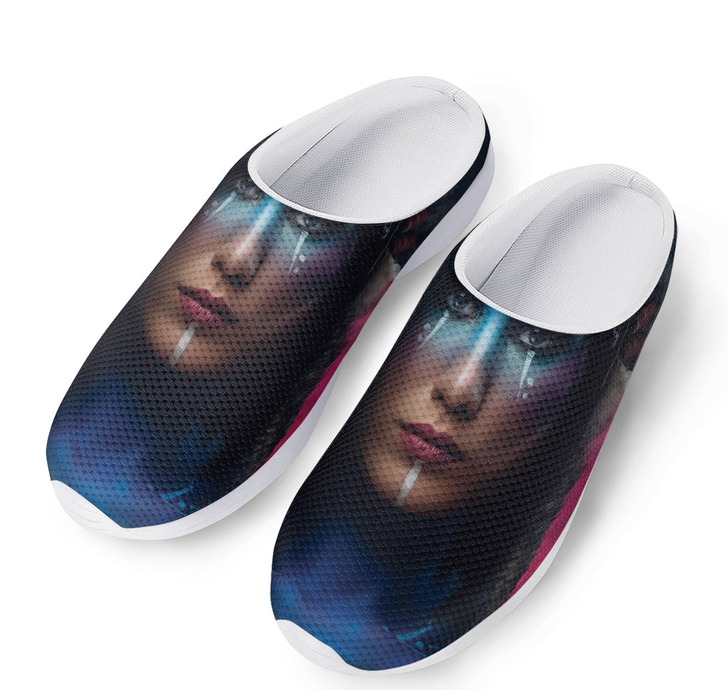 Native Indian Woman Portrait Print Mesh Casual Shoes