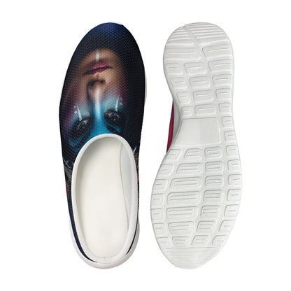 Native Indian Woman Portrait Print Mesh Casual Shoes