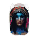 Native Indian Woman Portrait Print Mesh Laundry Hamper