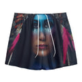 Native Indian Woman Portrait Print Mesh Shorts