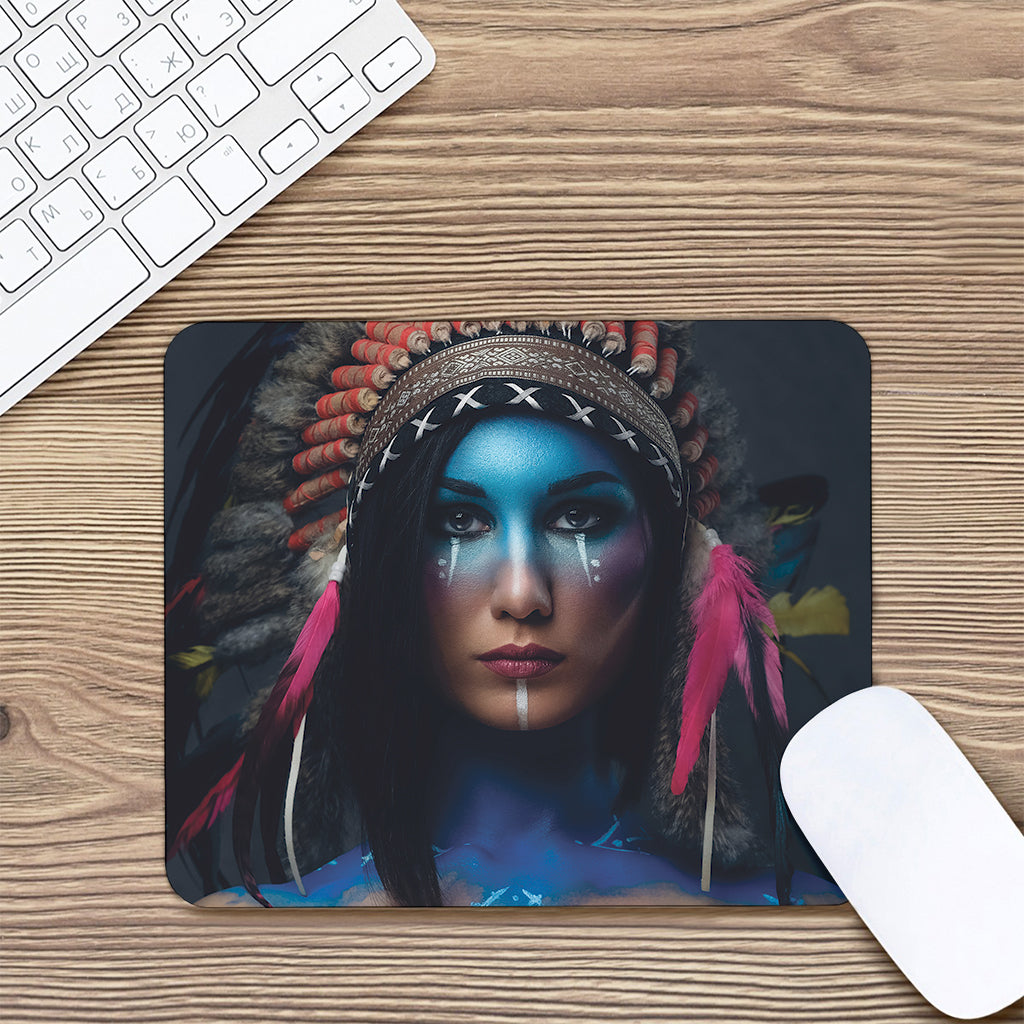 Native Indian Woman Portrait Print Mouse Pad