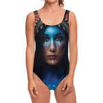 Native Indian Woman Portrait Print One Piece Swimsuit