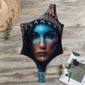 Native Indian Woman Portrait Print One Shoulder Bodysuit