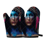 Native Indian Woman Portrait Print Oven Mitts