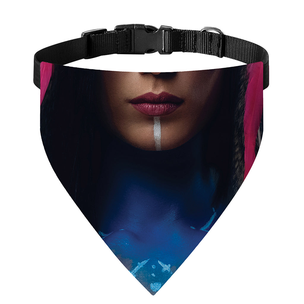 Native Indian Woman Portrait Print Over The Collar Dog Bandana