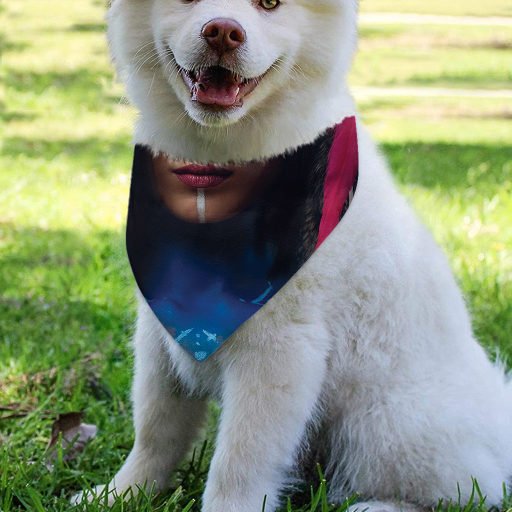 Native Indian Woman Portrait Print Over The Collar Dog Bandana