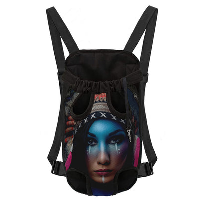 Native Indian Woman Portrait Print Pet Carrier Backpack