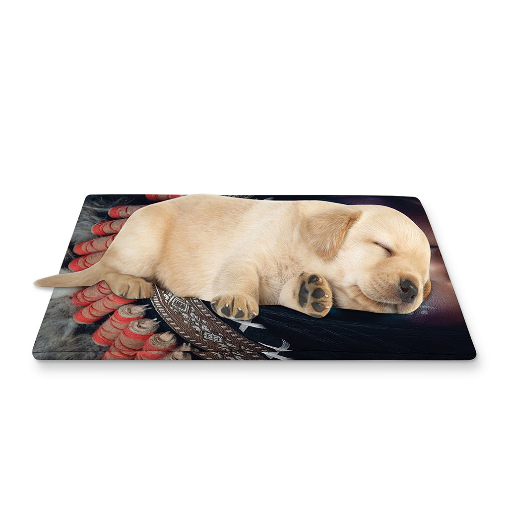 Native Indian Woman Portrait Print Pet Cooling Mat Cover