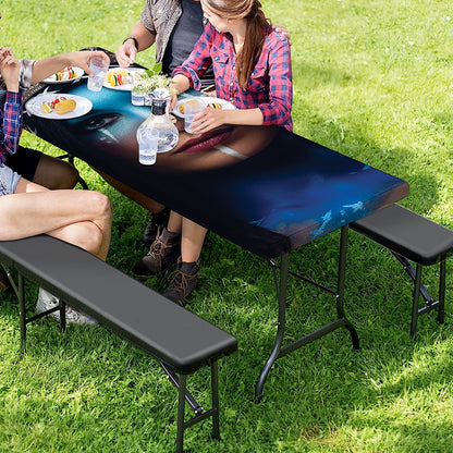 Native Indian Woman Portrait Print Picnic Table Cover
