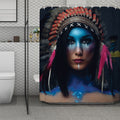 Native Indian Woman Portrait Print Polyester Shower Curtain