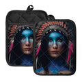 Native Indian Woman Portrait Print Pot Holders With Pocket
