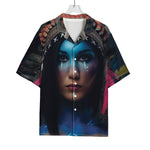 Native Indian Woman Portrait Print Rayon Hawaiian Shirt