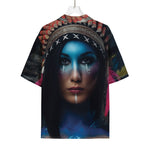 Native Indian Woman Portrait Print Rayon Hawaiian Shirt