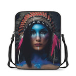 Native Indian Woman Portrait Print Rectangular Crossbody Bag