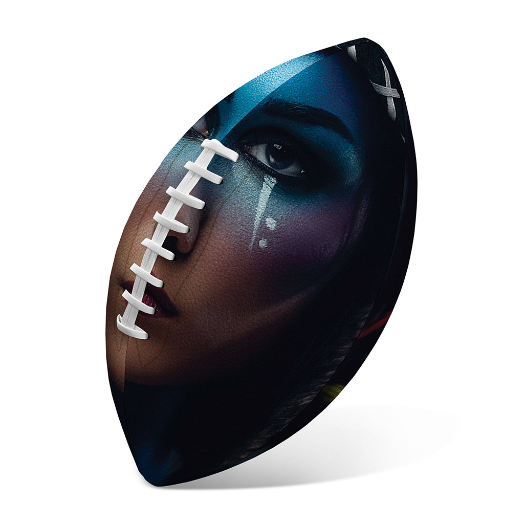 Native Indian Woman Portrait Print Rugby Ball