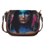 Native Indian Woman Portrait Print Saddle Bag