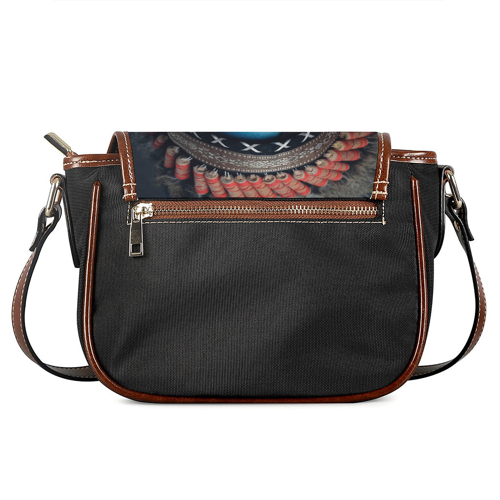 Native Indian Woman Portrait Print Saddle Bag