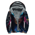 Native Indian Woman Portrait Print Sherpa Lined Zip Up Hoodie
