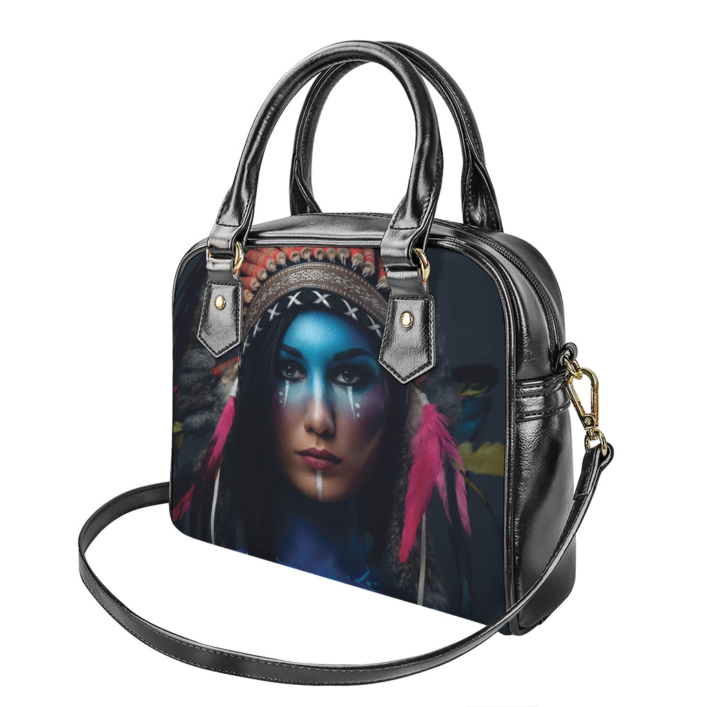Native Indian Woman Portrait Print Shoulder Handbag