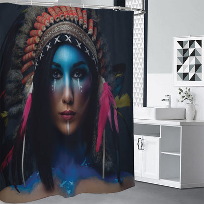 Native Indian Woman Portrait Print Shower Curtain