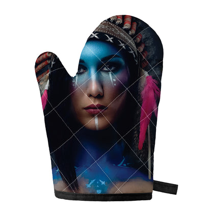 Native Indian Woman Portrait Print Single Oven Mitt