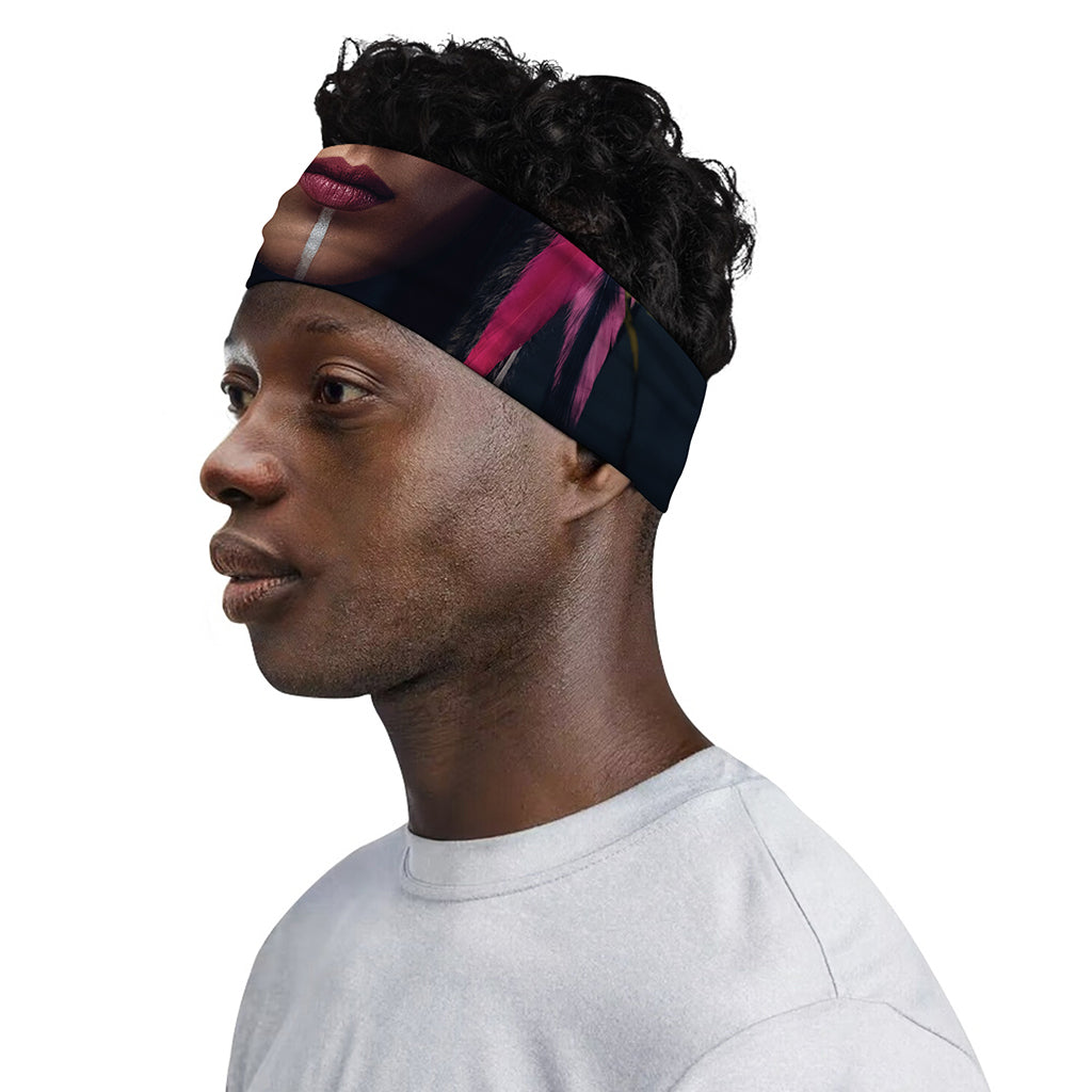 Native Indian Woman Portrait Print Sports Headband