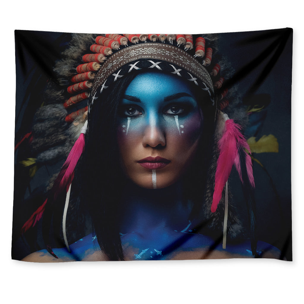 Native Indian Woman Portrait Print Tapestry