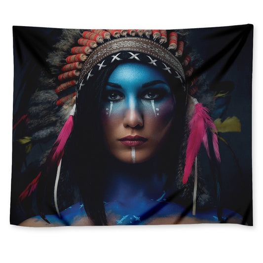 Native Indian Woman Portrait Print Tapestry