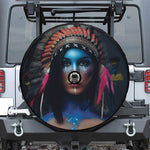 Native Indian Woman Portrait Print Tire Cover With Camera Hole