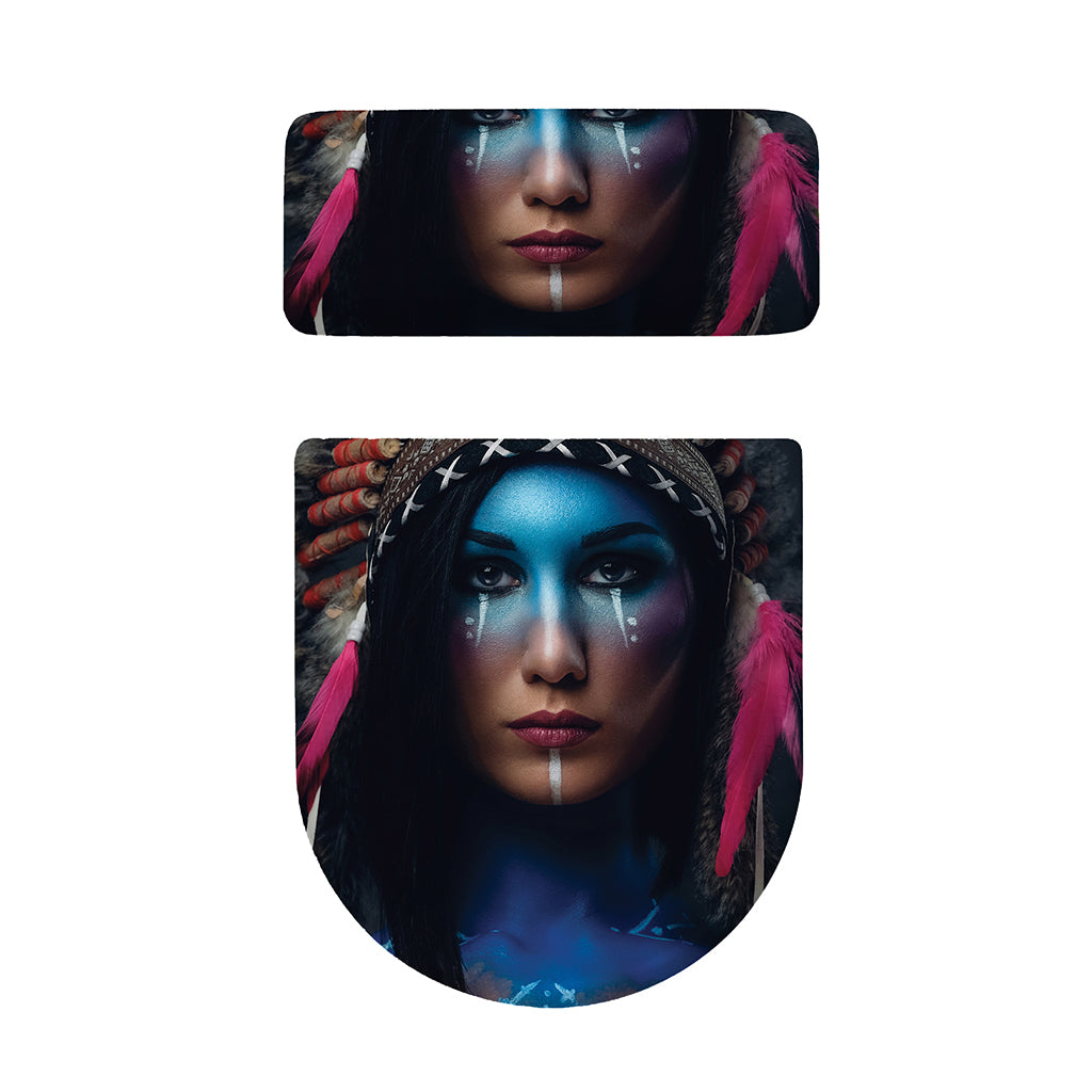 Native Indian Woman Portrait Print Toilet Lid And Tank Cover Set