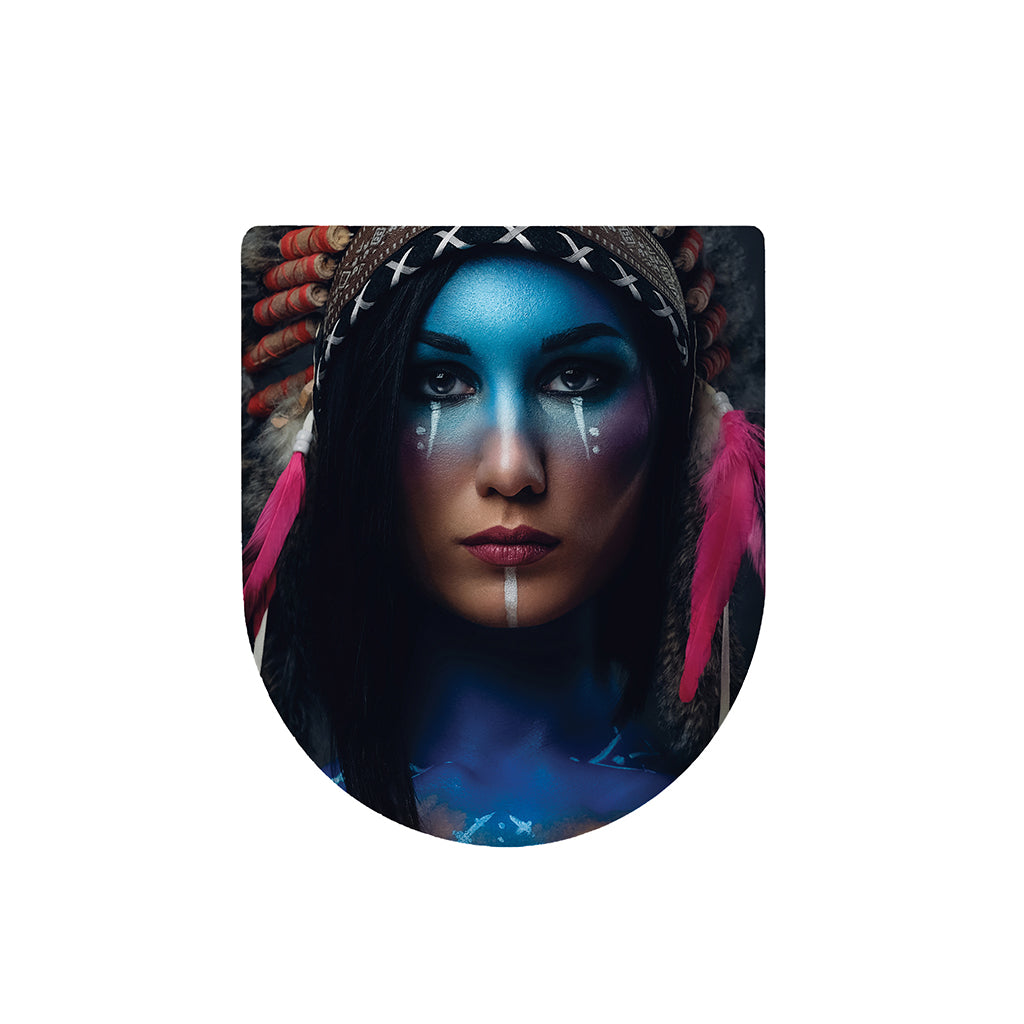 Native Indian Woman Portrait Print Toilet Lid Cover