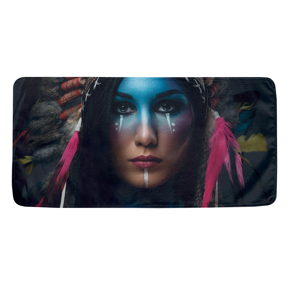 Native Indian Woman Portrait Print Towel