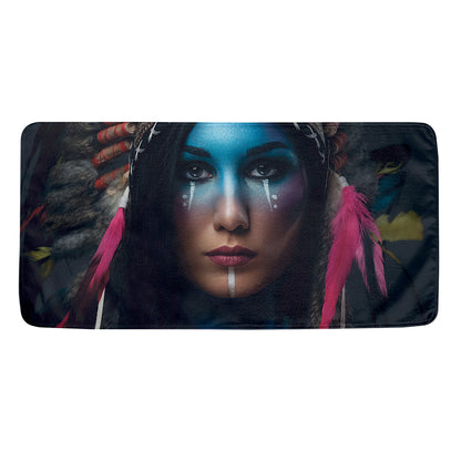 Native Indian Woman Portrait Print Towel
