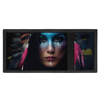 Native Indian Woman Portrait Print Trifold Wallet