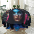 Native Indian Woman Portrait Print Waterproof Round Tablecloth