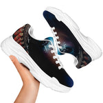 Native Indian Woman Portrait Print White Chunky Shoes