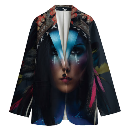 Native Indian Woman Portrait Print Women's Blazer