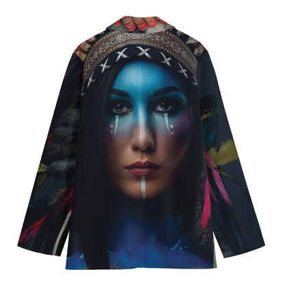 Native Indian Woman Portrait Print Women's Blazer