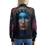 Native Indian Woman Portrait Print Women's Bomber Jacket