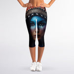 Native Indian Woman Portrait Print Women's Capri Leggings