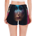Native Indian Woman Portrait Print Women's Split Running Shorts