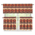 Native Inspired Pattern Print 3 Piece Kitchen Curtains