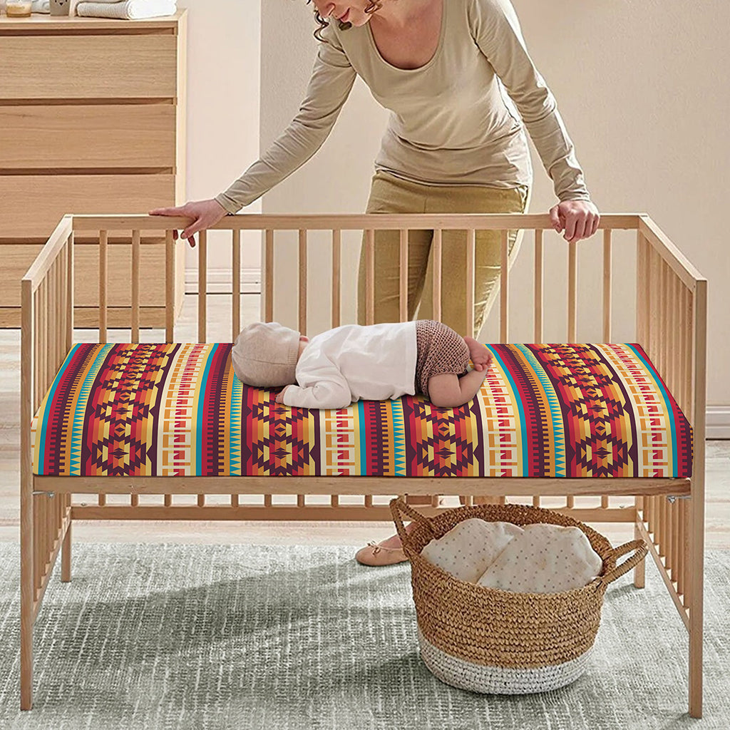 Native Inspired Pattern Print Baby Crib Sheet