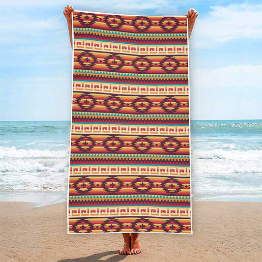 Native Inspired Pattern Print Beach Towel