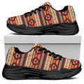 Native Inspired Pattern Print Black Chunky Shoes