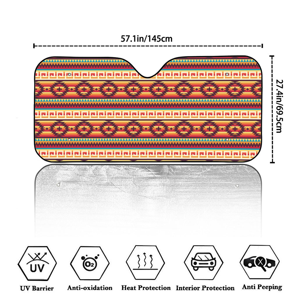 Native Inspired Pattern Print Car Windshield Sun Shade