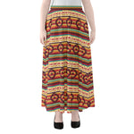 Native Inspired Pattern Print Chiffon Maxi Skirt